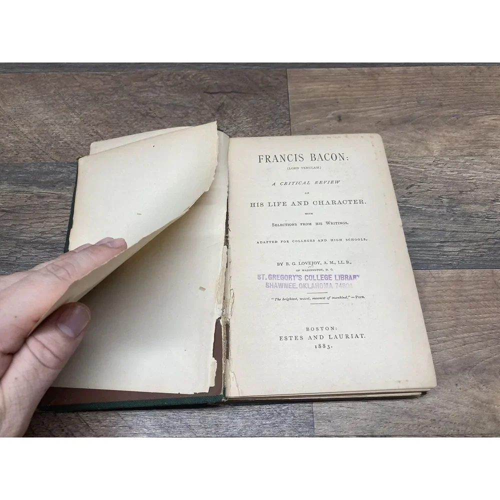 Francis Bacon: A Critical Review Of His‎ Life And Character